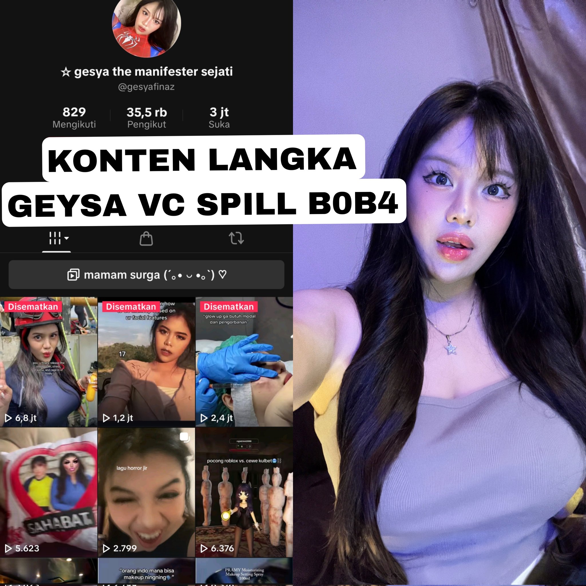 Skandal Tiktokers gesyafinaz Spill Boba Saat Vcs